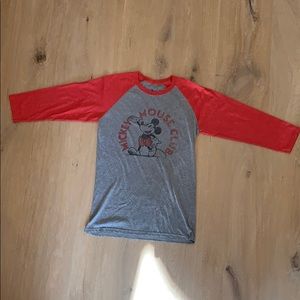 Disney long sleeve tee, red and grey